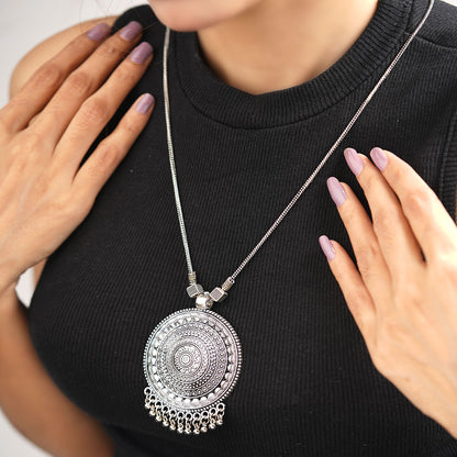 Royal Chakra ghunghroo Chain neckpiece (Silver)