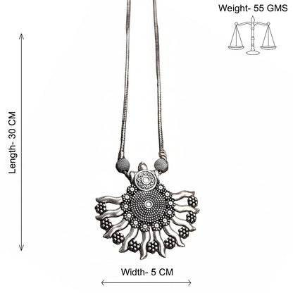 Oxidised Round pendent chain set