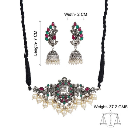Rustic spark pearl rope neckpiece (Multicolored)