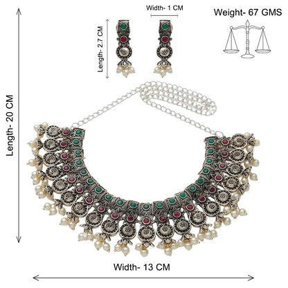 Ancient spark pearl chain neckpiece (Multicolored)