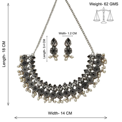 Earthbound glow stone studded chain neckpiece (Black)