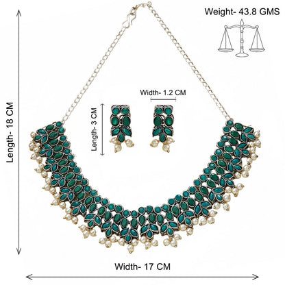 Dessert stone oxidised chain neckpiece (Green)