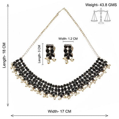 Dessert stone oxidised chain neckpiece (Black)
