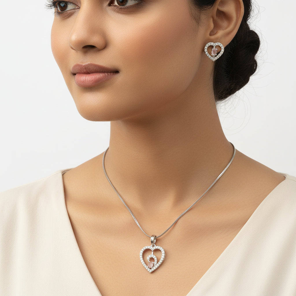 Gentle Heart- Stone studded neckpiece set