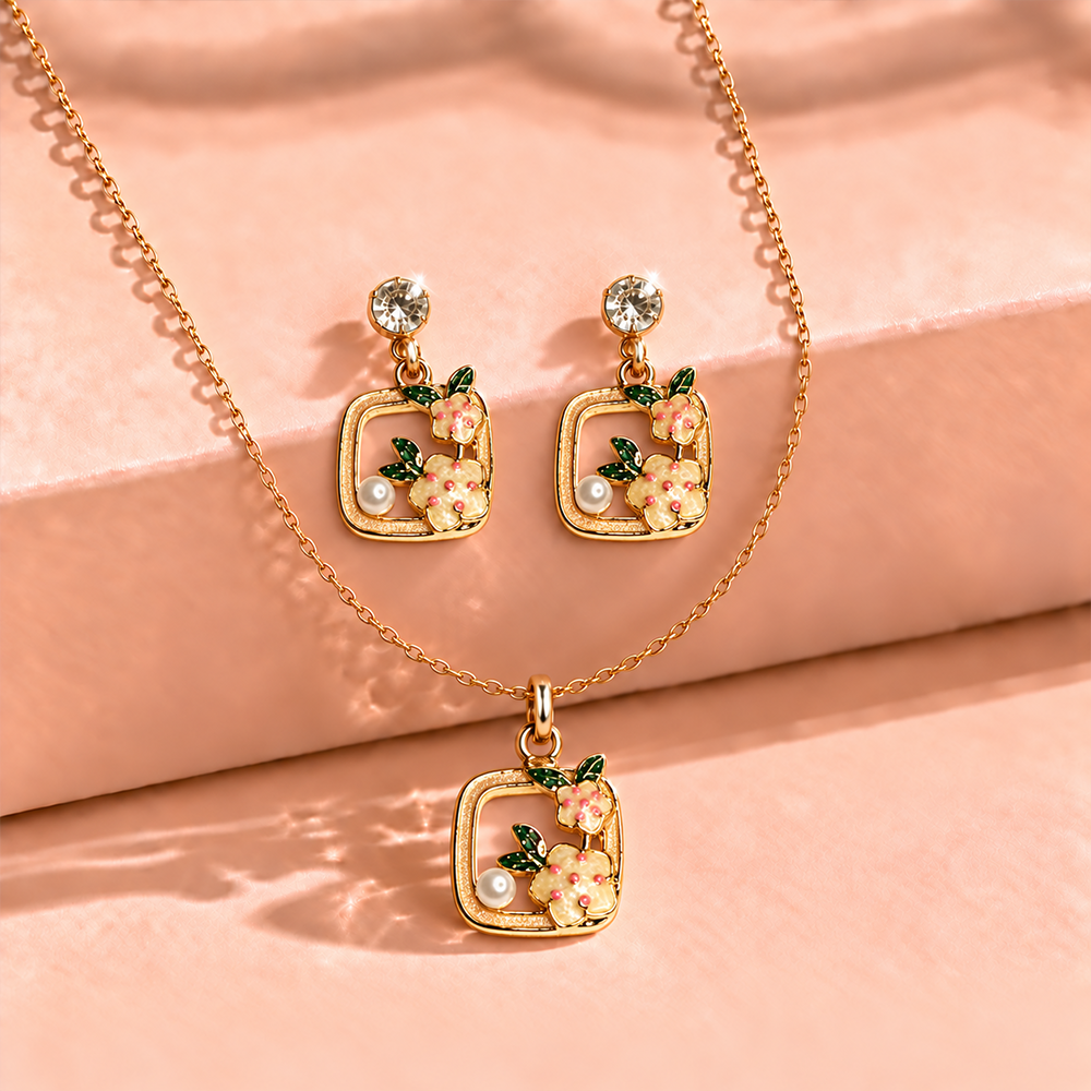 Korean Green Charm Jewellery Set
