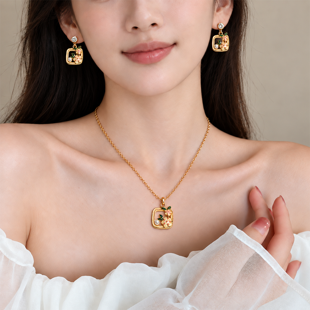 Korean Green Charm Jewellery Set