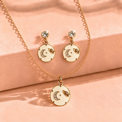 Korean Crescent Moon Jewellery Set