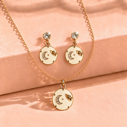 Korean Crescent Moon Jewellery Set