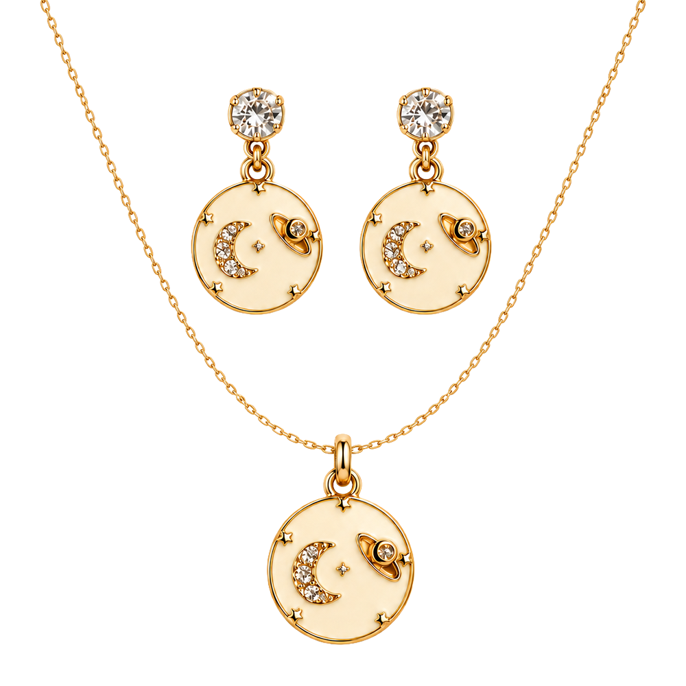 Korean Crescent Moon Jewellery Set