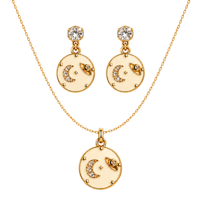 Korean Crescent Moon Jewellery Set