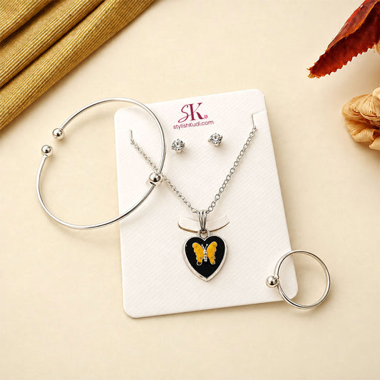 Blue Heart Charm Necklace