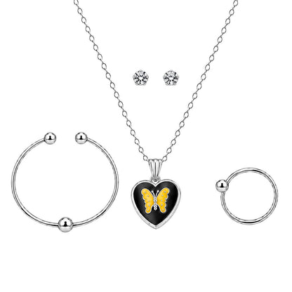 Blue Heart Charm Necklace