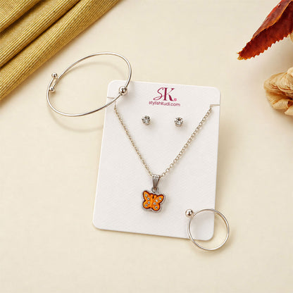 Golden Butterfly Charm Jewelry Set