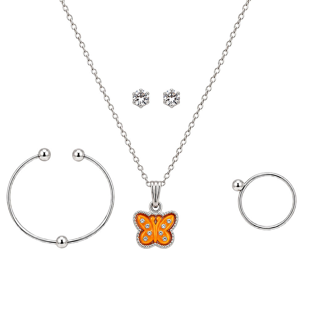 Golden Butterfly Charm Jewelry Set