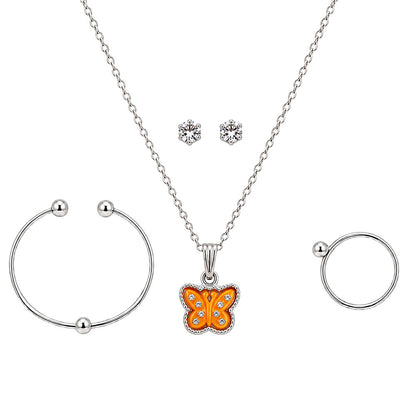 Golden Butterfly Charm Jewelry Set