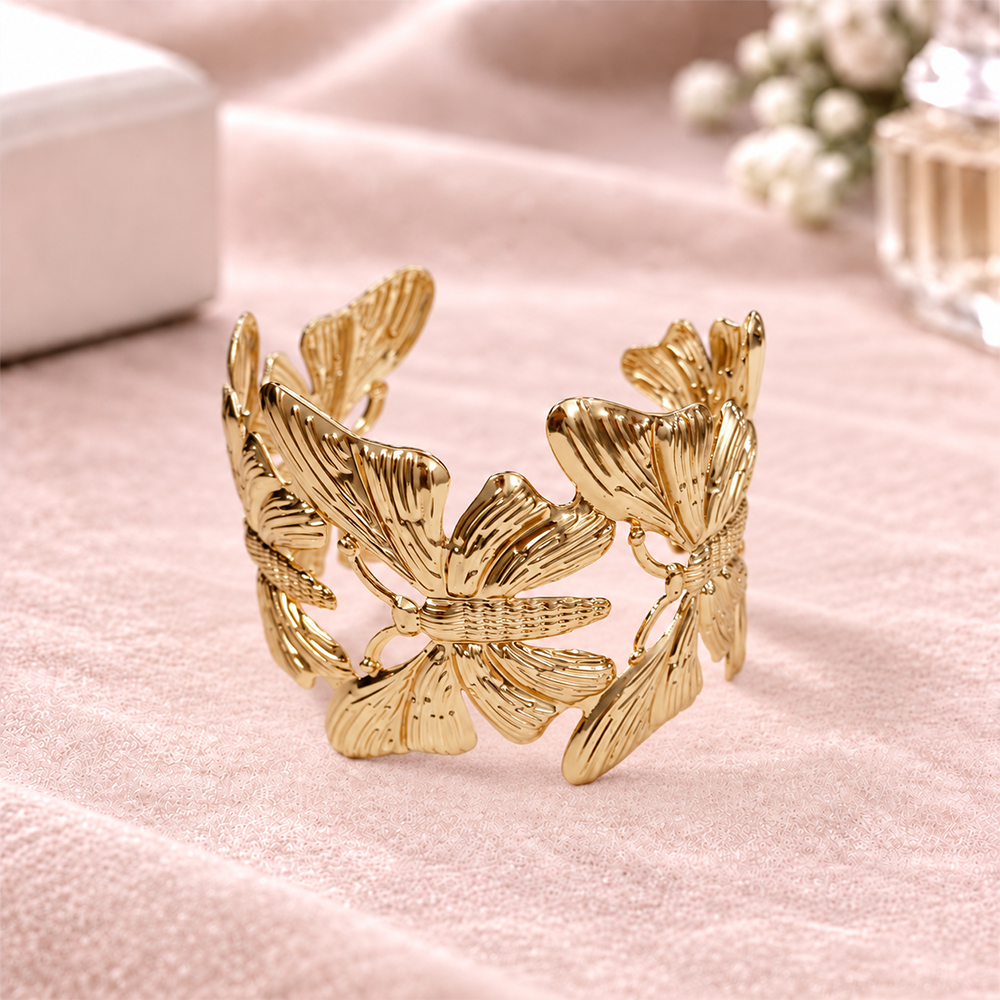 Golden Butterfly Statement Bracelet