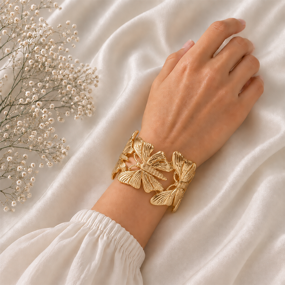 Golden Butterfly Statement Bracelet