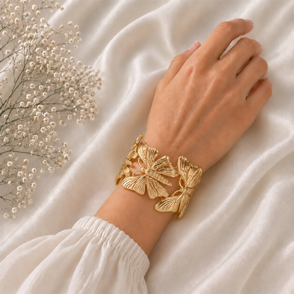 Golden Butterfly Statement Bracelet