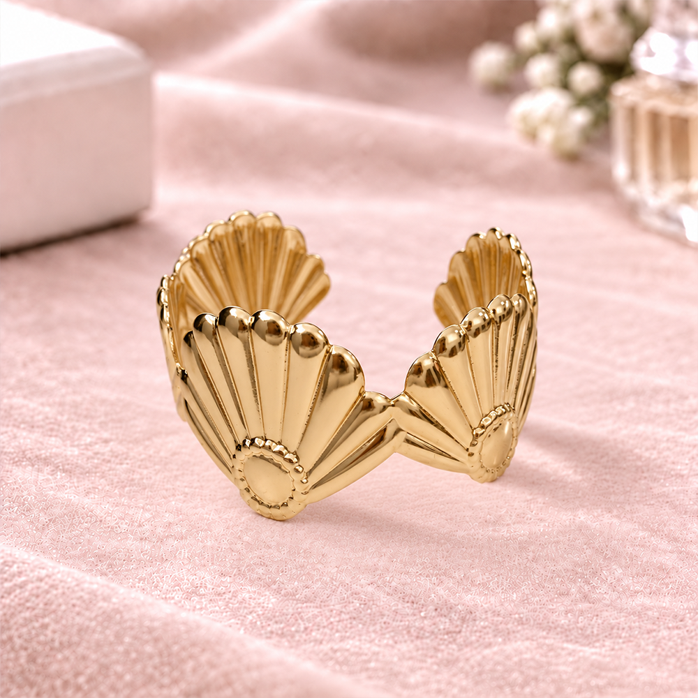 Golden Seashell Statement Bracelet