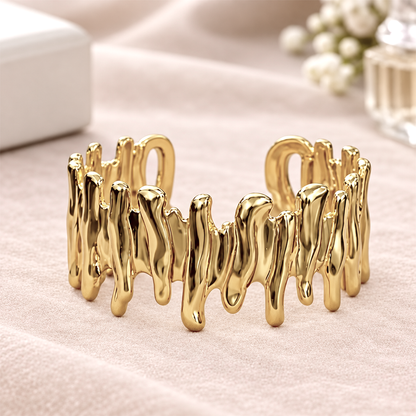 Golden Drip Statement Bracelet