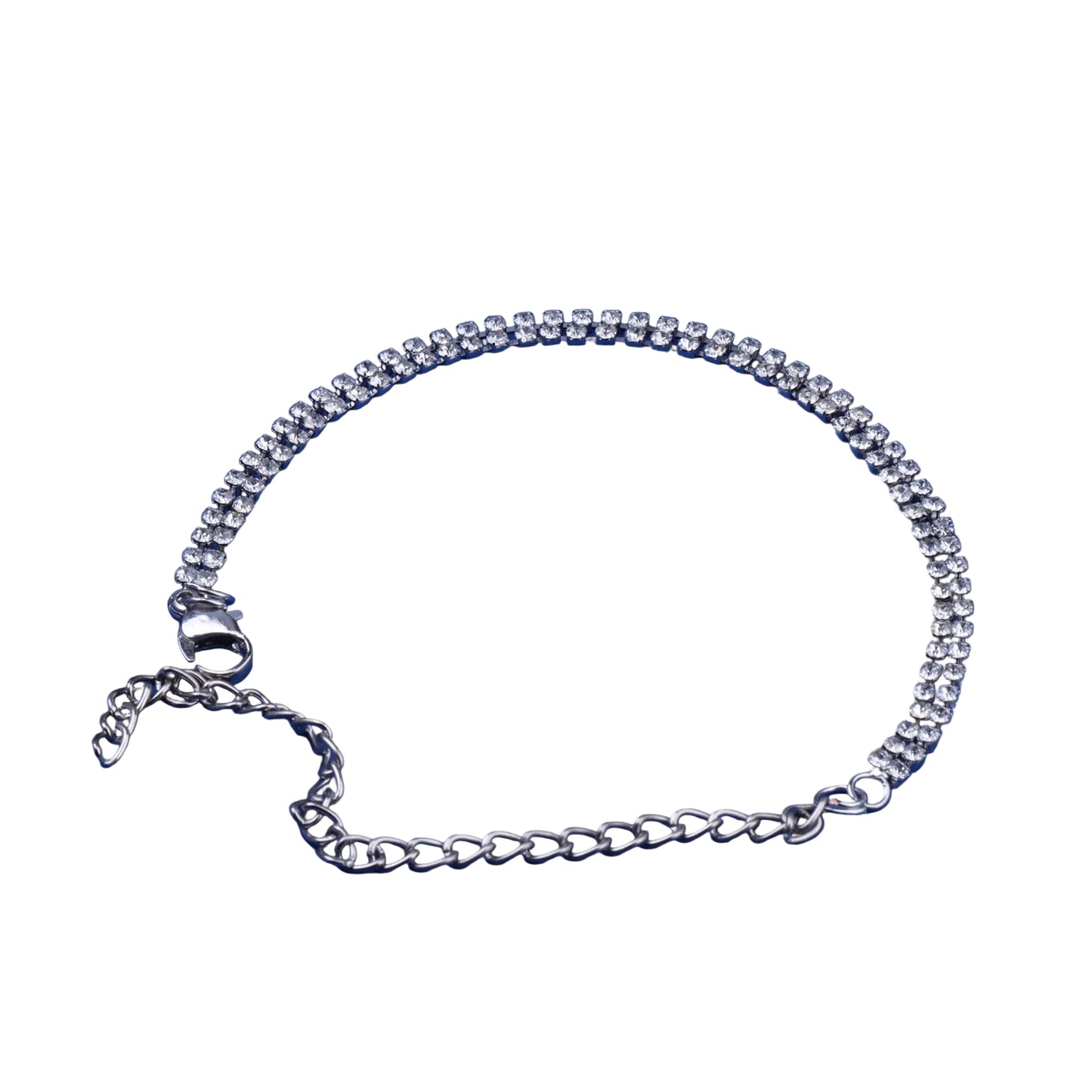 Sleek sparkle stone studded bracelet (White)