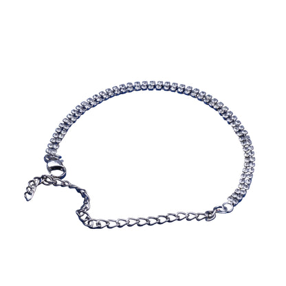 Sleek sparkle stone studded bracelet (White)