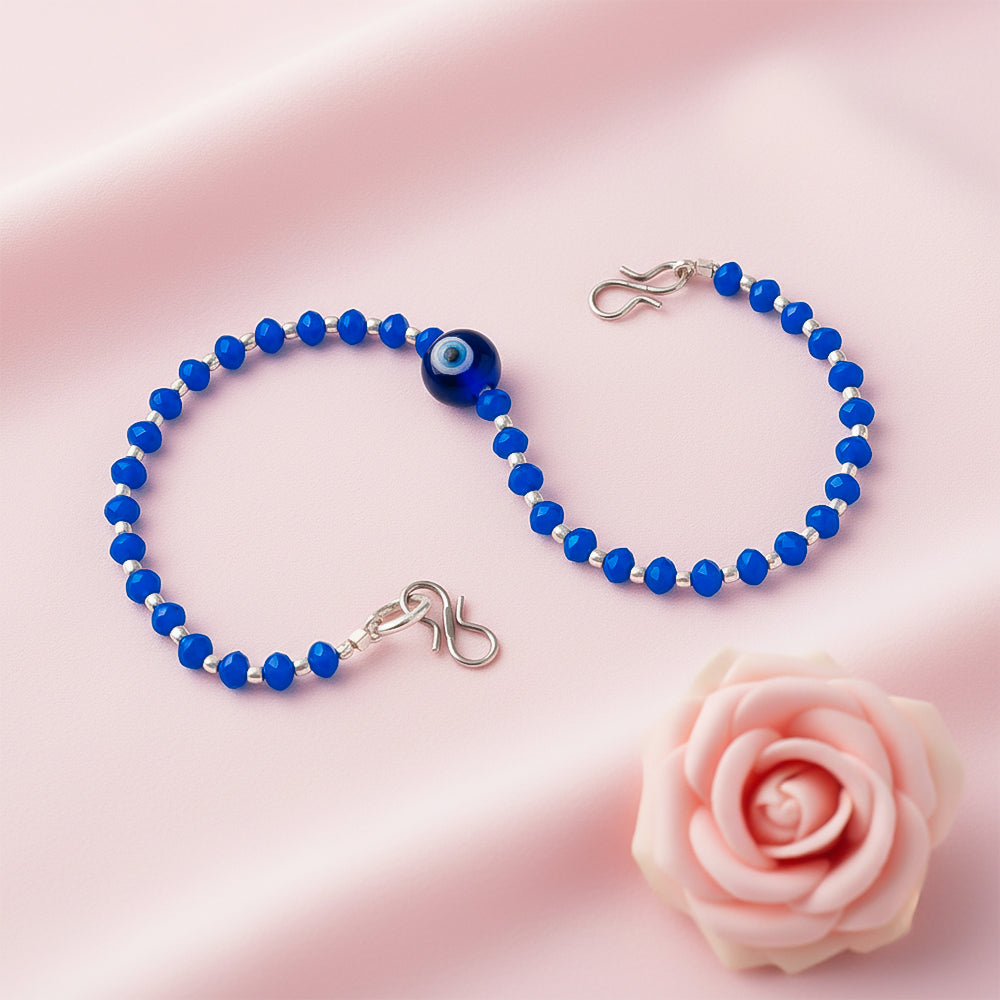 Evil eye beaded anklet (Blue)