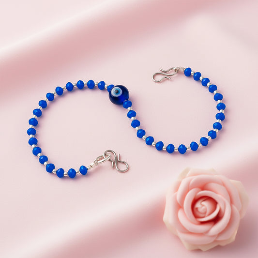 Evil eye beaded anklet (Blue)