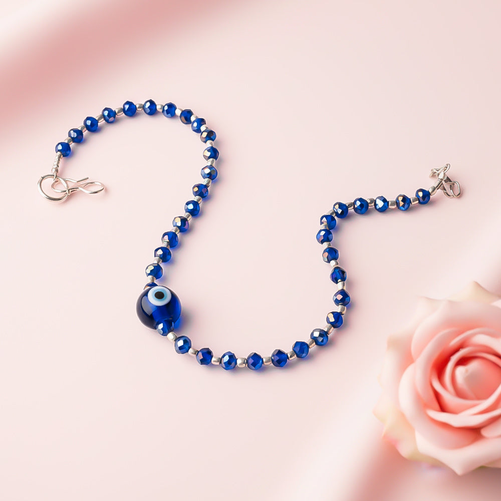 Evil eye beaded anklet (Purple)