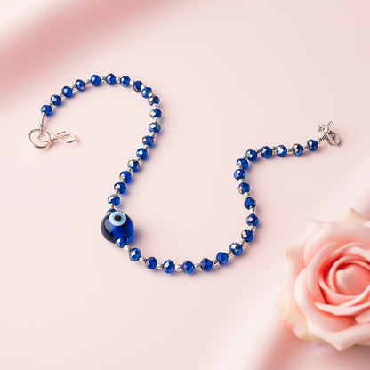 Evil eye beaded anklet (Purple)