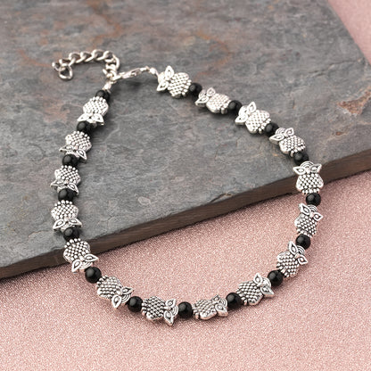 AwesomeOwl Oxidised anklet (Black)
