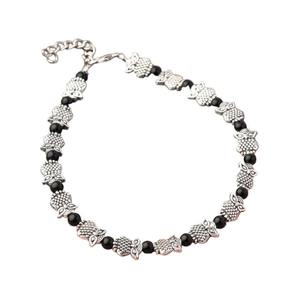 AwesomeOwl Oxidised anklet (Black)