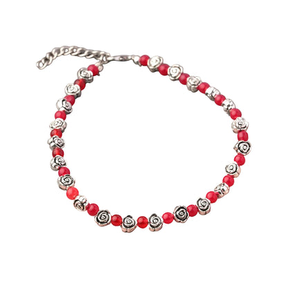 RadiantRose oxidised anklet (Red)