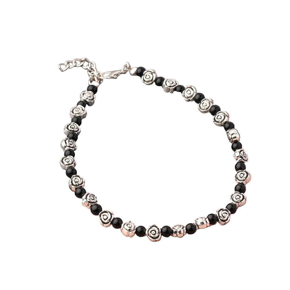 RadiantRose oxidised anklet (Black)