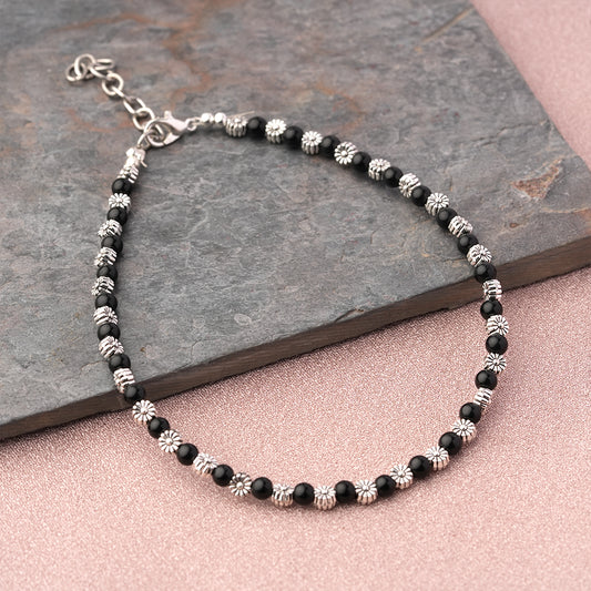 DaintyDaisy Oxidised anklet (Black)