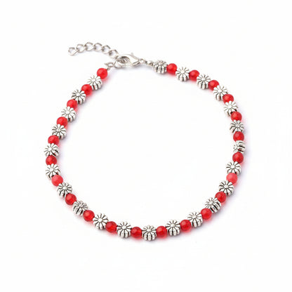 DaisyDits beaded anklet (Red)