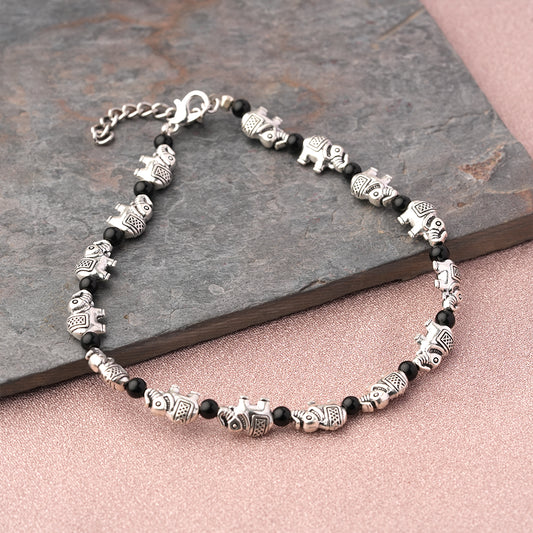 EleBeads beaded anklet (Black)