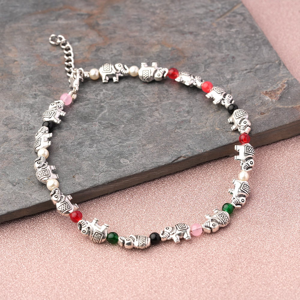 EleBeads beaded anklet (Multicolored)