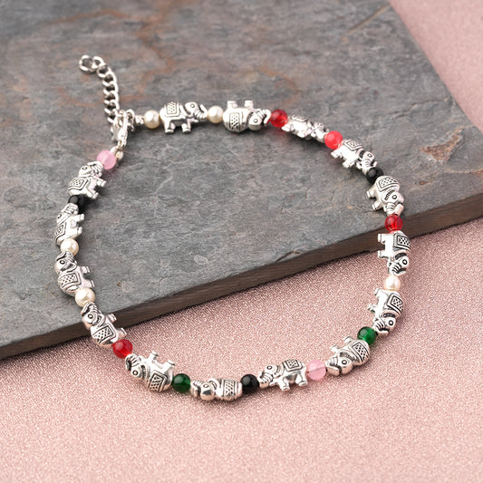 EleBeads beaded anklet (Multicolored)