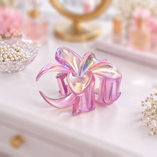 Pink Crystal Flower Hair Claw