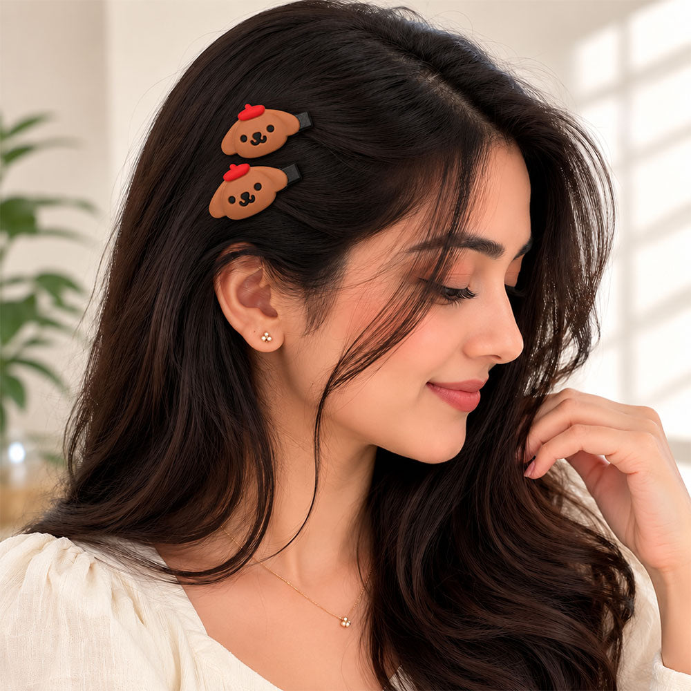 Cute Brown Character Hair Clips