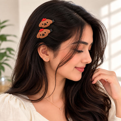 Cute Brown Character Hair Clips