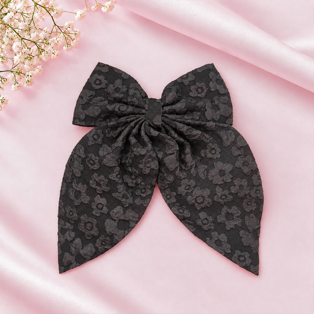 Floral Print Bow Hair Clip