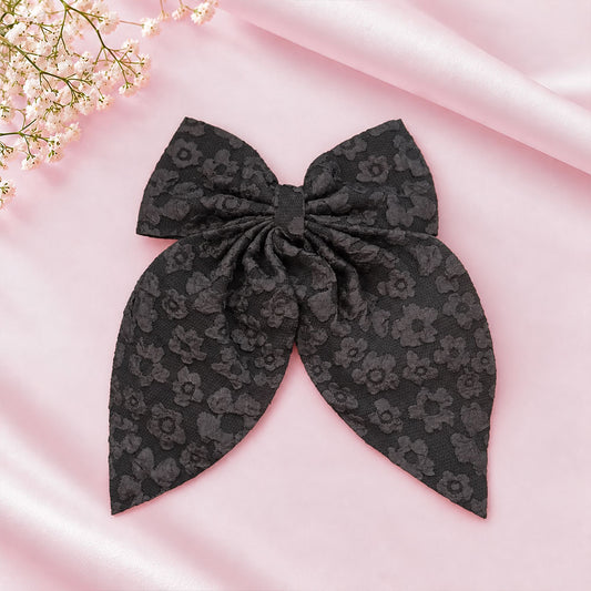 Floral Print Bow Hair Clip