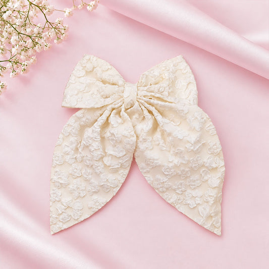 Floral Print Bow Hair Clip