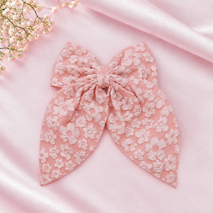 Floral Print Bow Hair Clip