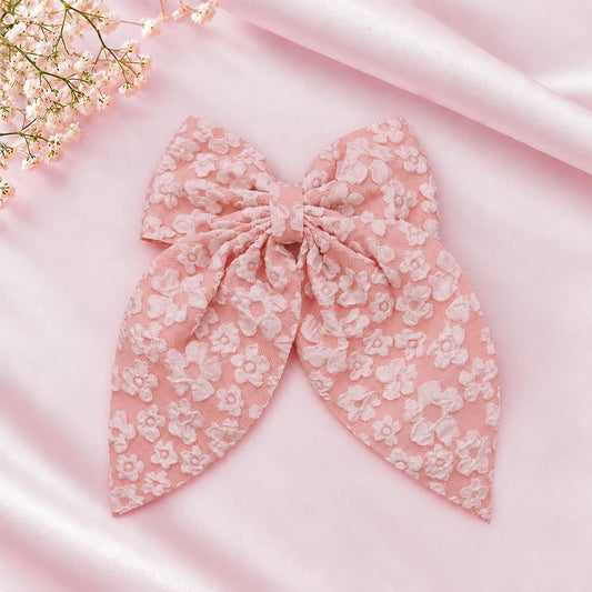 Floral Print Bow Hair Clip