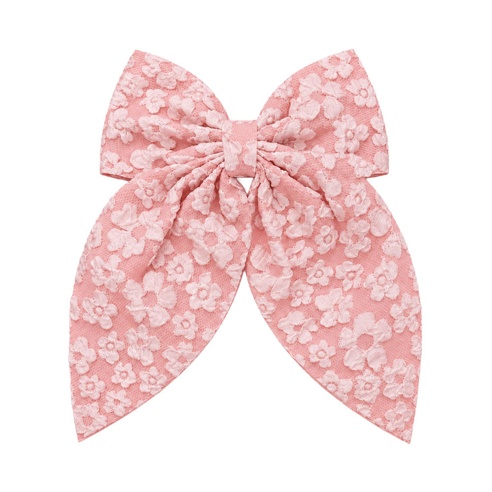 Floral Print Bow Hair Clip