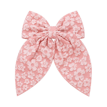Floral Print Bow Hair Clip