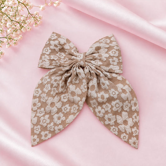 Floral Print Bow Hair Clip